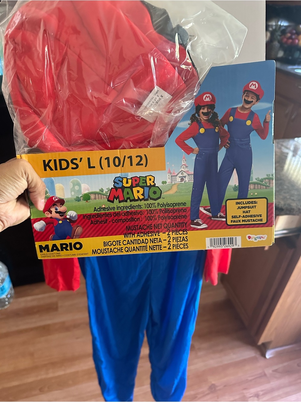 Nintendo Super Mario Costume in Red & Blue - Kids L